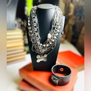 Vintage Goth/Steampunk Birds of Prey Choker Charm Necklace/Harley Quinn